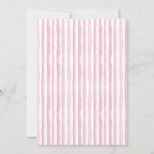 Pink Oh Baby Script Bear in Hot Air Balloon Shower Kaart (Achterkant)