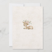 Pink Oh Deer Baby shower Bloemenuitnodiging Kaart (Achterkant)