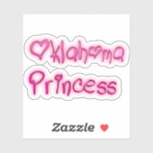 Pink Oklahoma Princess Sticker (Vel)