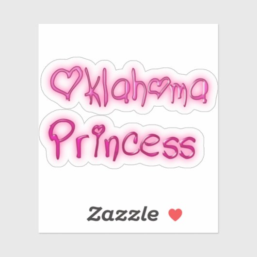 Pink Oklahoma Princess Sticker (Vel)