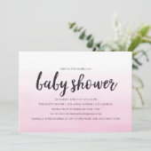 Pink Ombre Baby shower Uitnodiging (Staand voorkant)