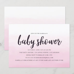 Pink Ombre Baby shower Uitnodiging