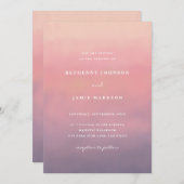 Pink Ombre Boho Minimalist Wedding Kaart (Voorkant / Achterkant)