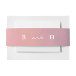 Pink Ombre Boho Minimalist Wedding Uitnodigingen Wikkel