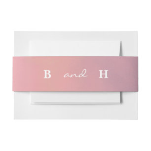 Pink Ombre Boho Minimalist Wedding Uitnodigingen Wikkel