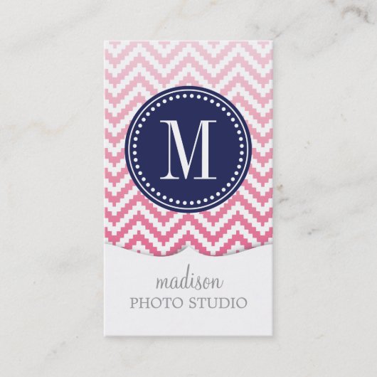 Pink Ombré Chevron Aztec Tribal op persoonlijke ti Visitekaartje (Voorkant)