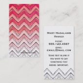 Pink Ombre Chevron Hand Drawn Visitekaartje (Voorkant / Achterkant)