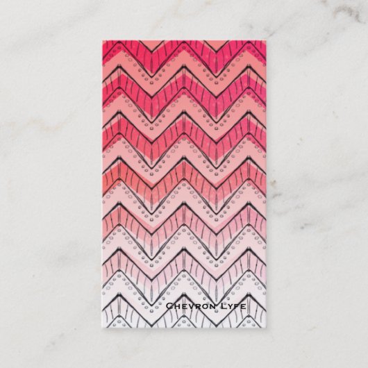 Pink Ombre Chevron Hand Drawn Visitekaartje (Voorkant)