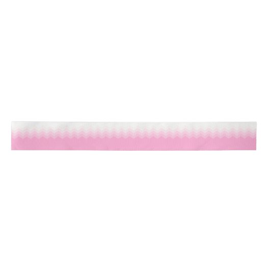 Pink Ombre Chevron Pattern Satijnen Lint (Voorkant)