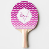 Pink Ombre Chevron Personalized Ping Pong Paddle Tafeltennisbatje (Voorkant)