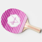 Pink Ombre Chevron Personalized Ping Pong Paddle Tafeltennisbatje (Zijkant)