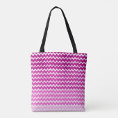 Pink Ombre Chevron Persoonlijke Canvas tas (Achterkant)