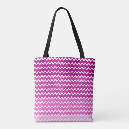 Pink Ombre Chevron Persoonlijke Canvas tas (Achterkant)