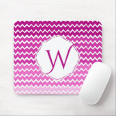Pink Ombre Chevron Persoonlijke Muismat (Met muis)