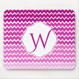Pink Ombre Chevron Persoonlijke Muismat