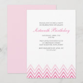 Pink Ombre Chevrons Birthday Kaart (Voorkant / Achterkant)