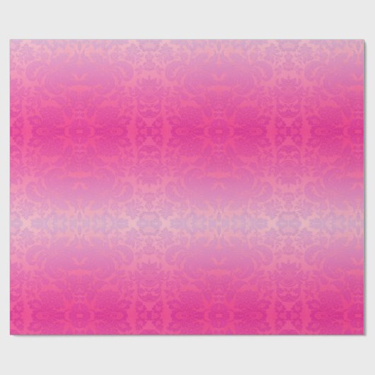Pink Ombre Damask Cadeaupapier (Vlak)