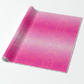 Pink Ombre Damask Cadeaupapier (Uitgerold)
