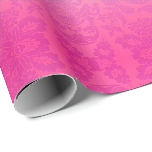 Pink Ombre Damask Cadeaupapier (Rol Hoek)