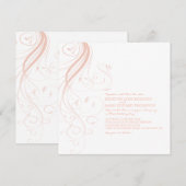 Pink Ombre Flourish Wedding Invitation Kaart (Voorkant / Achterkant)