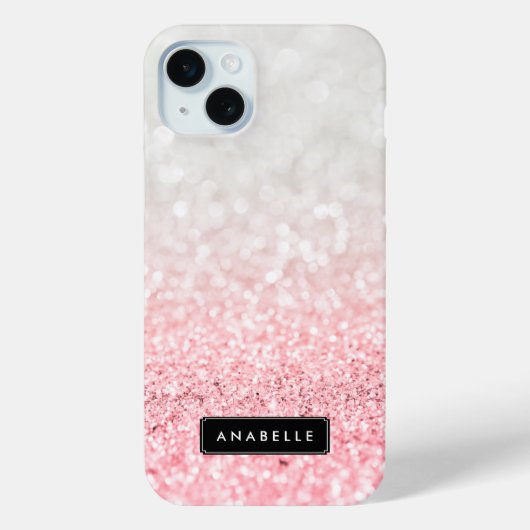 Pink Ombre Glitter en Bokeh Pattern Case-Mate iPhone Case (Achterkant)