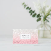 Pink Ombre Glitter en Bokeh Pattern Visitekaartje (Staand voorkant)