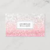 Pink Ombre Glitter en Bokeh Pattern Visitekaartje (Voorkant)