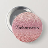 Pink Ombre Glitter gepersonaliseerde vriendelijkhe Ronde Button 7,6 Cm (Voorkant /achterkant)
