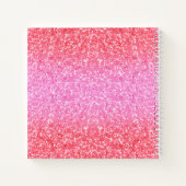 Pink Ombre Glitter Monogram Sketchbook Notitieboek (Achterkant)