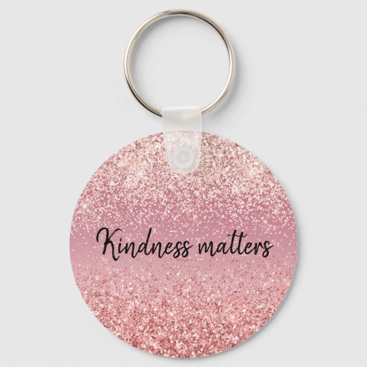 Pink Ombre Glitter Sleutelhanger (Voorkant)