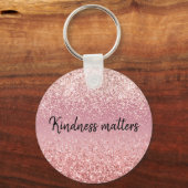 Pink Ombre Glitter Sleutelhanger (Voorkant)
