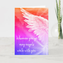Pink Ombre Guardian Angel – Angels Walk With You Kaart