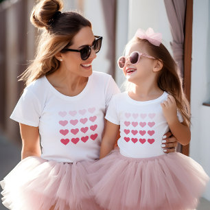 Pink Ombre Hearts Valentijnsdag T-shirt