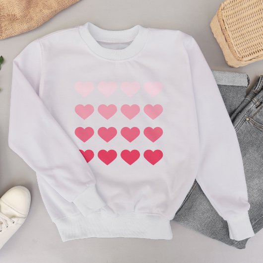 Pink Ombre Hearts Valentijnsdag Trui