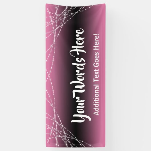 Pink Ombre Light Strings Voeg je eigen tekst toe Spandoek (Verticaal)