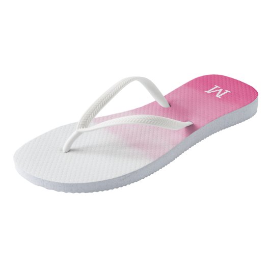 Pink Ombre Monogram flipflops Teenslippers (Schuin)