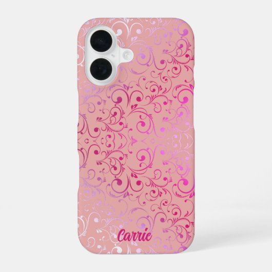 Pink Ombre Pattern iPhone 16 Hoesje (Achterkant)