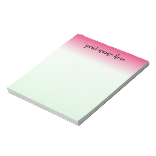 Pink Ombre Personalized Notitieblok (Linkerzijde)