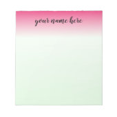 Pink Ombre Personalized Notitieblok (Voorkant)