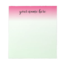 Pink Ombre Personalized Notitieblok