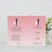 Pink Ombre Silhouette Formal Wedding Programme (Staand voorkant)