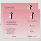 Pink Ombre Silhouette Formal Wedding Programme (Voorkant / Achterkant)
