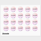 Pink Ombre Voeg je Logo Social Media toe Ronde Sticker (Vel)
