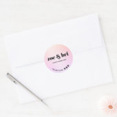 Pink Ombre Voeg je Logo Social Media toe Ronde Sticker (Envelop)