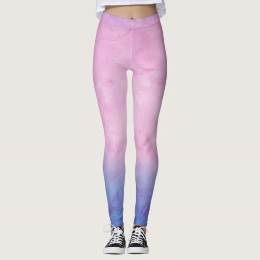 Pink Ombre Waterverf Leggings (Voorkant)