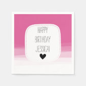 Pink Ombre Waterverf Servetten (Voorkant)