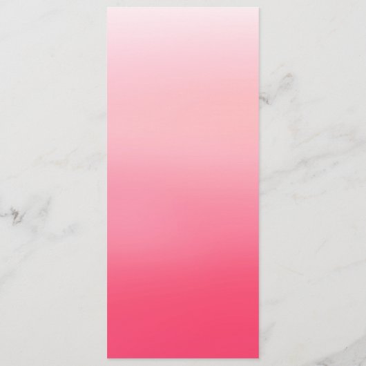 Pink Ombre Waterverf Wedding Menu (Achterkant)