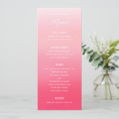 Pink Ombre Waterverf Wedding Menu (Staand voorkant)