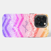 Pink Ombre Zig Zag iPhone Hoesje (Achterkant horizontaal)
