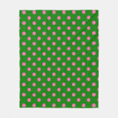 Pink On Green Polka Dots Pattern Design  Fleece Deken (Voorkant)